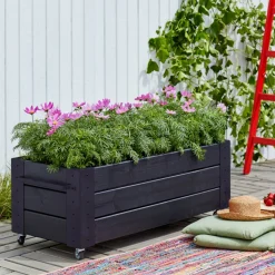 Højbede & Plantekasser ^ Plus BLOMSTERKASSE SORT 45 X 50 X 120 CM