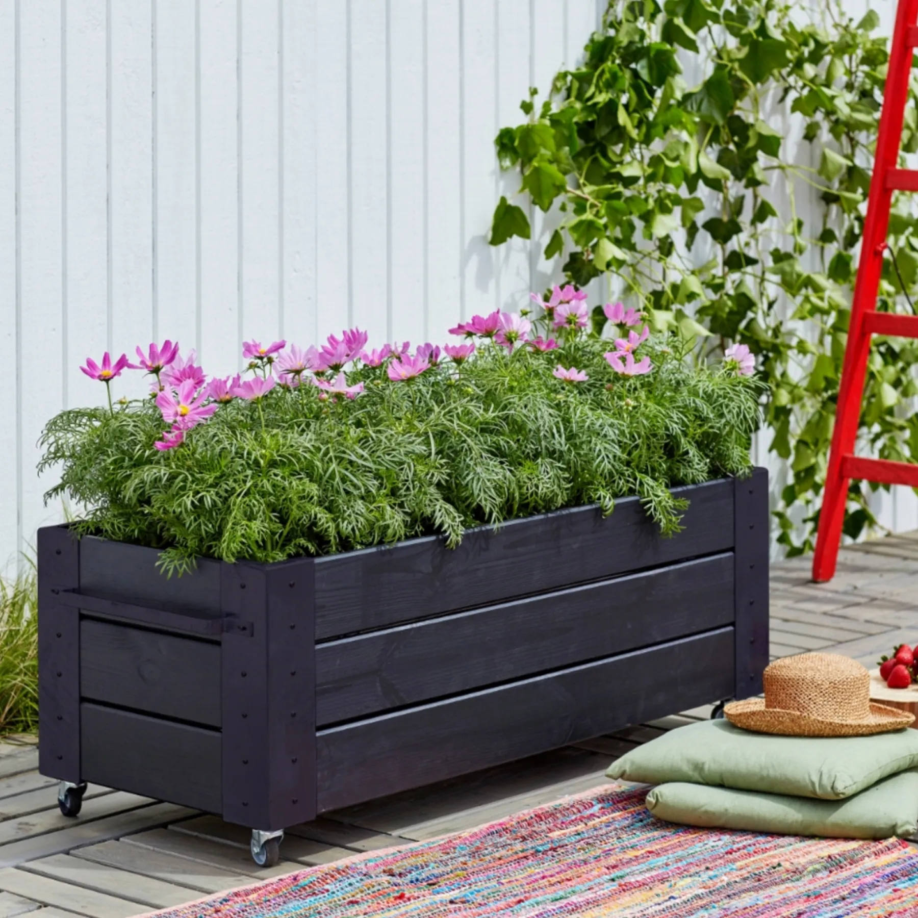 Højbede & Plantekasser ^ Plus BLOMSTERKASSE SORT 45 X 50 X 120 CM