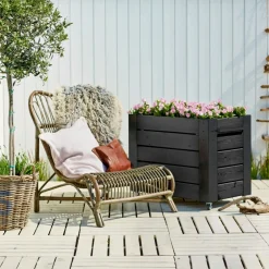 Højbede & Plantekasser ^ Plus CUBIC BLOMSTERKASSE SORT 70 X 50 X 87 CM