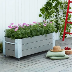 Højbede & Plantekasser ^ Plus CUBIC BLOMSTERKASSE GRÅBRUN 45 X 50 X 120 CM