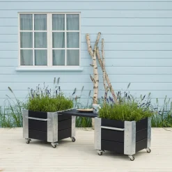 Højbede & Plantekasser ^ Plus CUBIC BLOMSTERKASSE SORT 45 X 46 X 50 CM