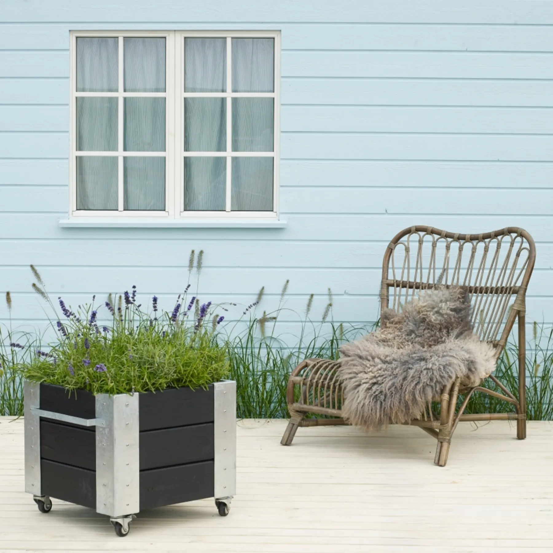 Højbede & Plantekasser ^ Plus CUBIC BLOMSTERKASSE SORT 45 X 46 X 50 CM