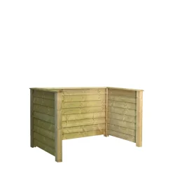 Affaldsskjulere ^ Plus KLINK 2 SPANDE RENOVATIONSSKJUL UBEHANDLET NÅLETRÆ