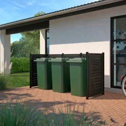 Affaldsskjulere ^ Plus LUND 3 SPANDE RENOVATIONSSKJUL SORT NÅLETRÆ