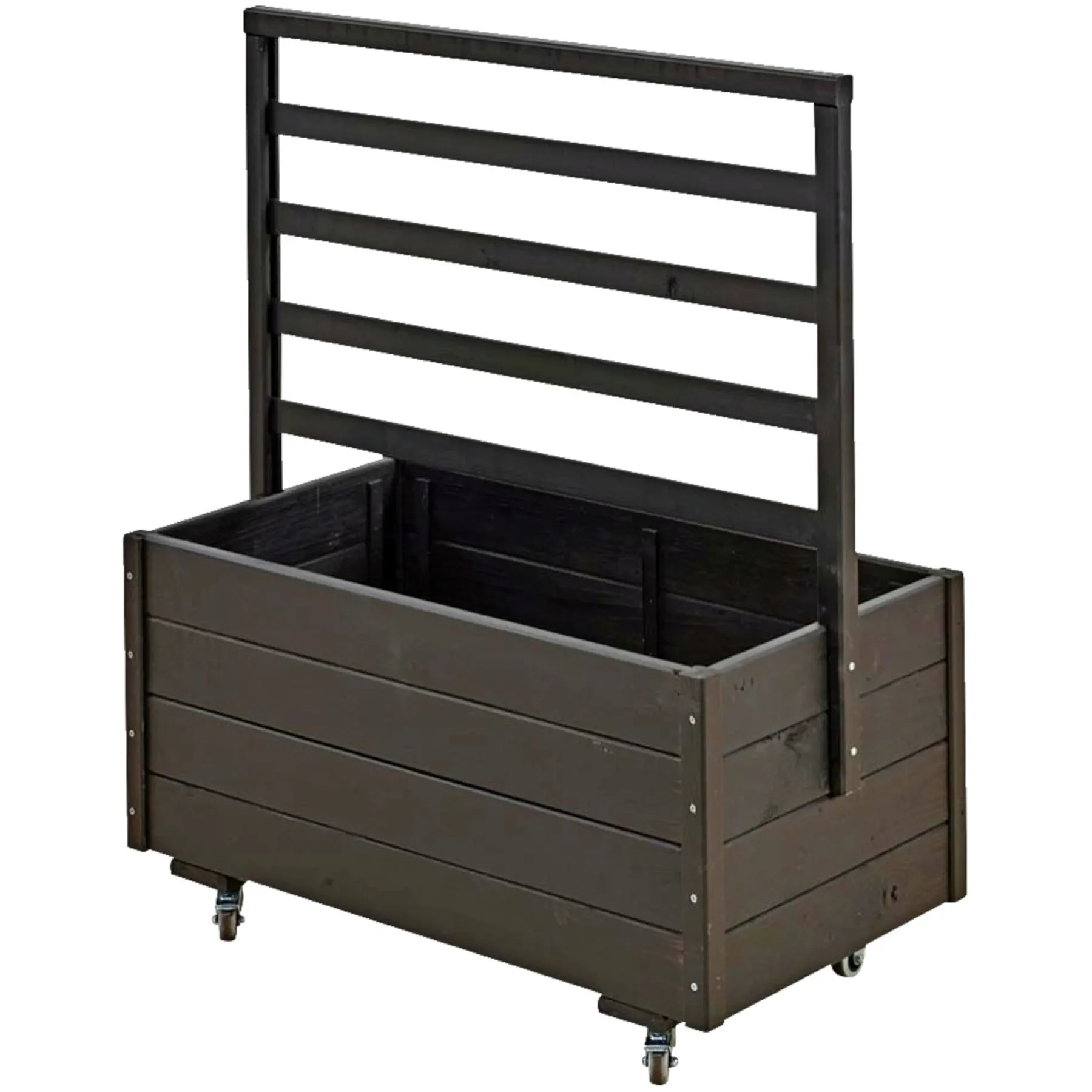 Højbede & Plantekasser ^ Plus MED ESPALIER BLOMSTERRUMDELER SORT 105 X 48 X 88 CM