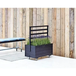 Højbede & Plantekasser ^ Plus MED ESPALIER BLOMSTERRUMDELER SORT 105 X 48 X 88 CM
