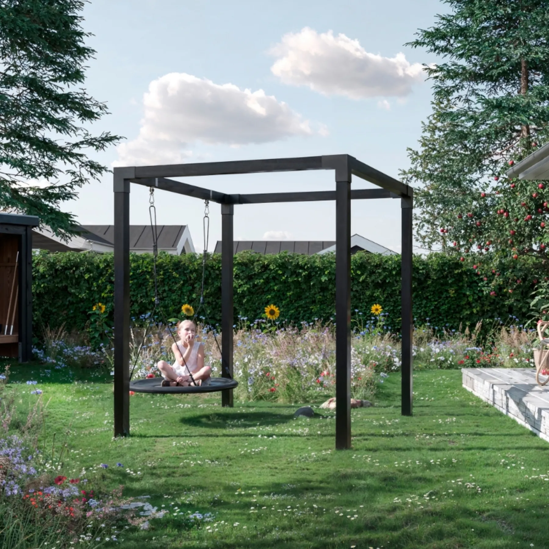 Udendørs Træning ^ Plus MODEL 1 GYNGESTATIV 208 X 198 X 198 CM SORT
