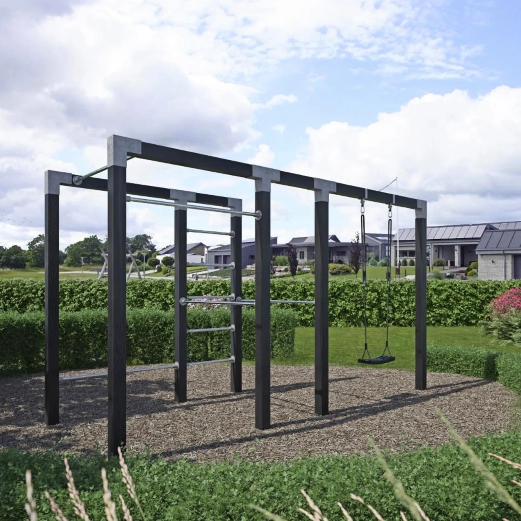 Udendørs Træning ^ Plus OUTDOOR FITNESSSTATIV 220 X 138 X 380 CM SORT