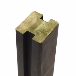 Stolper & Pæle ^ Plus PROFILSTOLPE M/2 SPOR TRYKIMP. GRUNDMALET SORT 9 X 9 X 268 CM