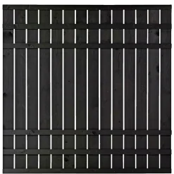 Træhegn ^ Plus RUSTIK TRÆHEGN FUNGICIDBEHANDLET & GRUNDMALET 2 GANGE SORT 180 X 180 CM