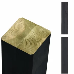 Stolper & Pæle ^ Plus STOLPE TRYKIMPRÆGNERET NTR KL. A OG GRUNDMALET SORT 9 X 9 X 238 CM