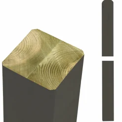 Stolper & Pæle ^ Plus STOLPE TRYKIMPRÆGNERET NTR KL. A OG GRUNDMALET UMBRAGRÅ 9 X 9 X 98 CM