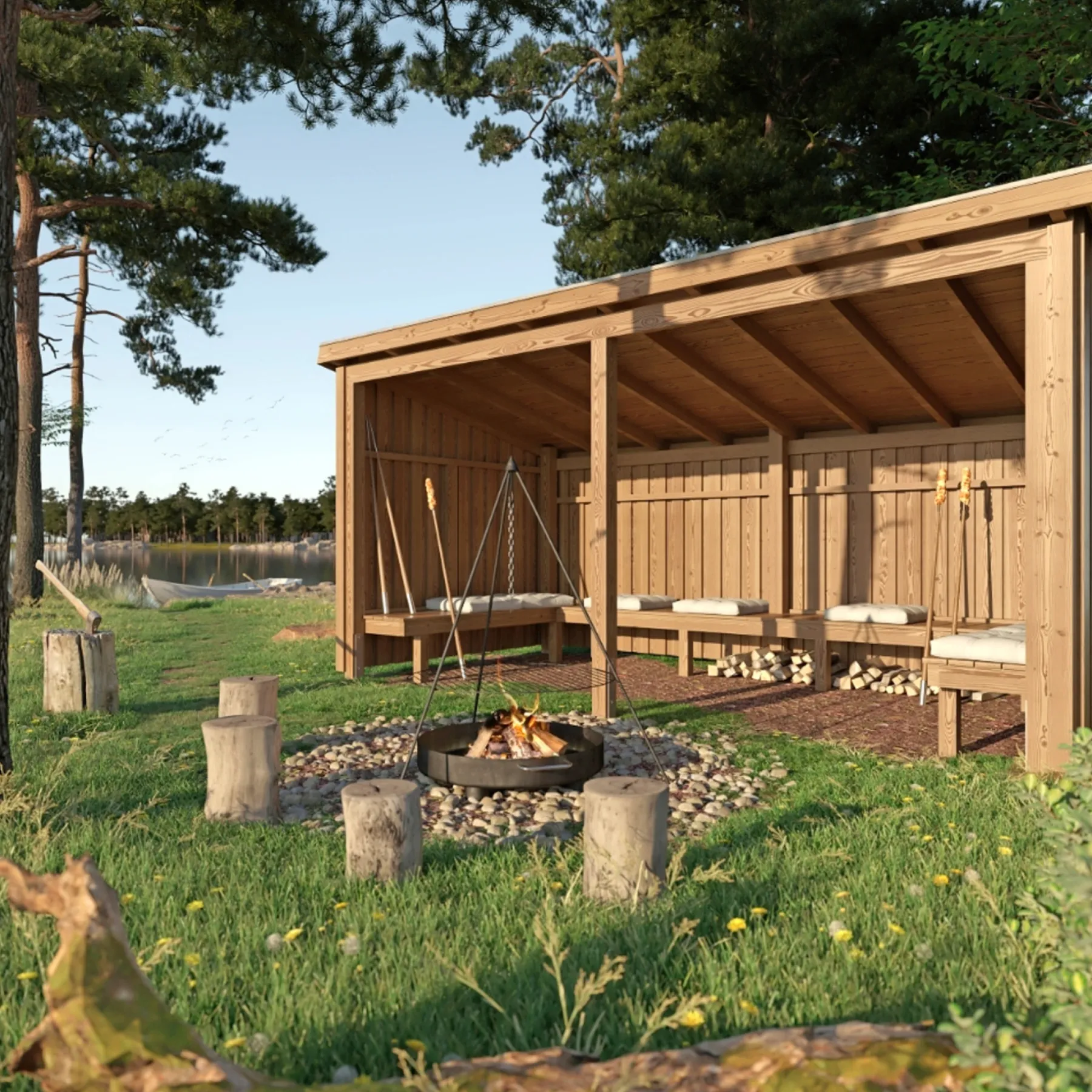 Shelters & Bålhytter ^ Plus BÅLHYTTE 9,5 M²