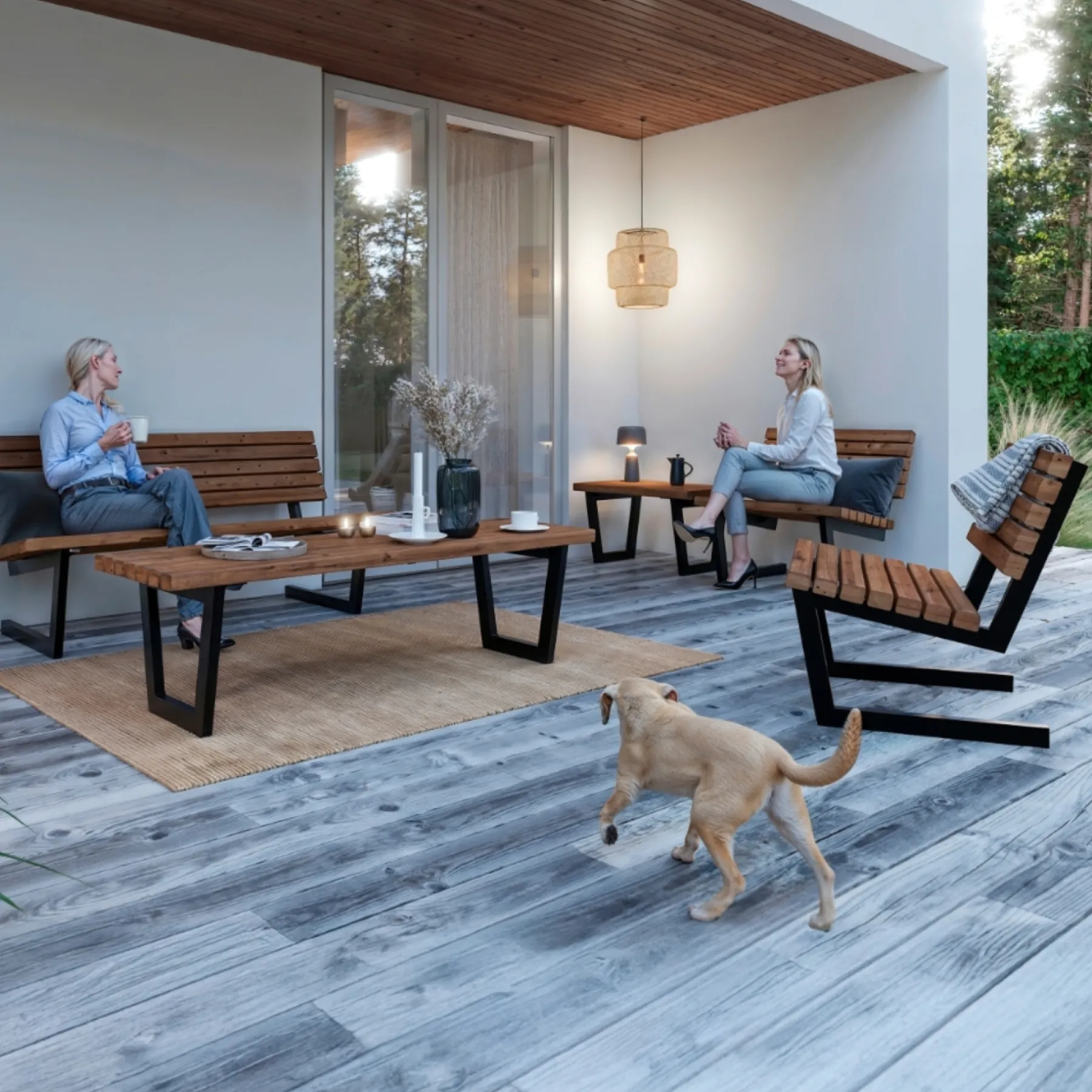 Bord- & Bænkesæt ^ Plus LOUNGESTOL GYLDENBRUN
