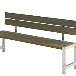 PLANKEBÆNK GRÅBRUN 176 CM>Plus Online