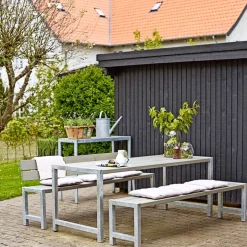 PLANKEBÆNK GRÅBRUN 176 CM>Plus Online