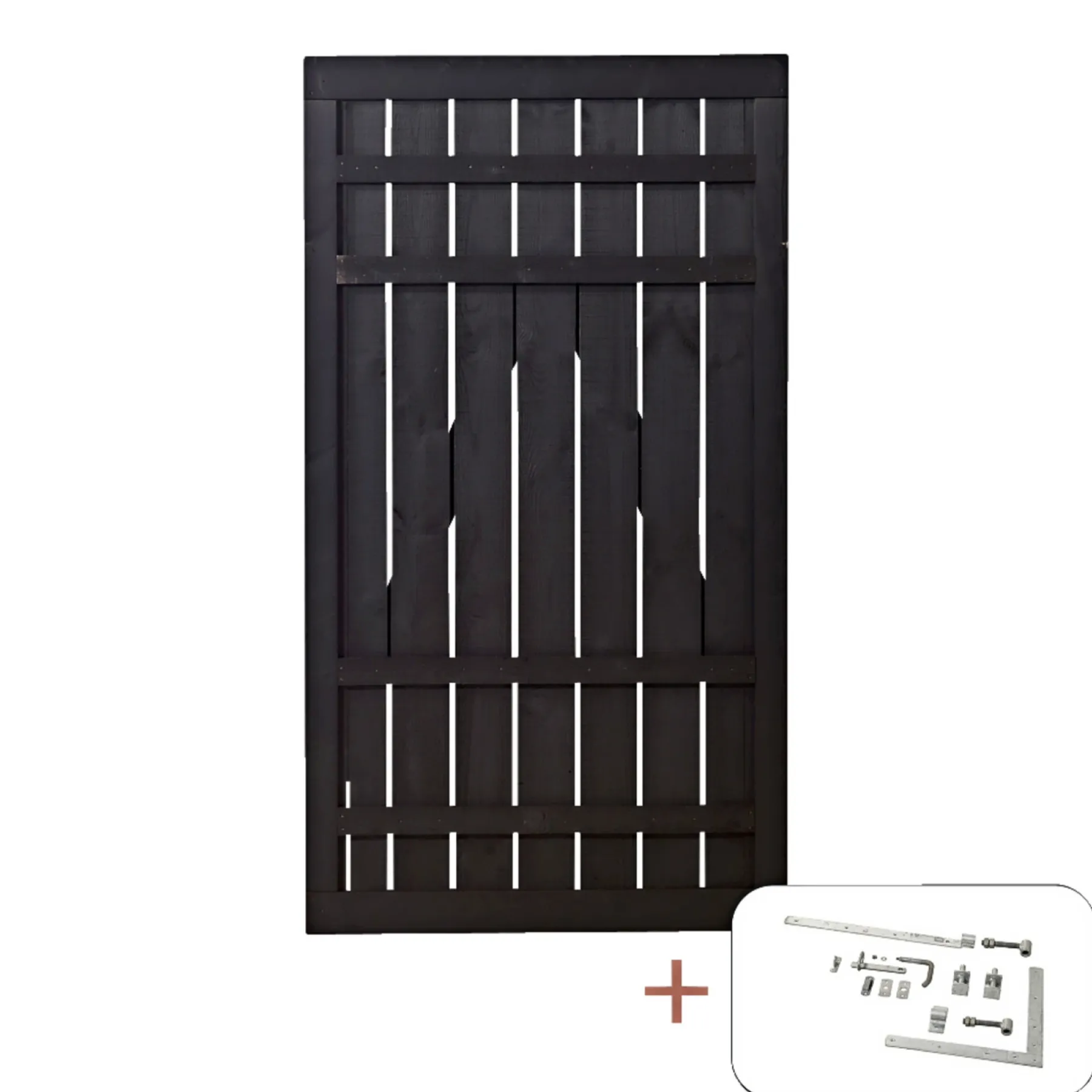 RUSTIK LÅGE FUNGICIDBEHANDLET OG GRUNDMALET 2 GANGE SORT 100 X 180 CM>Plus Outlet