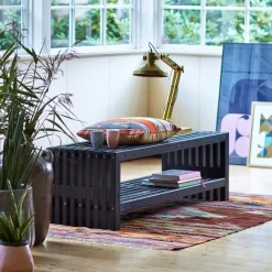 RUSTIK TRALLEBÆNK SORT 138 CM>Plus Online