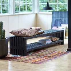 RUSTIK TRALLEBÆNK SORT 218 CM>Plus Online