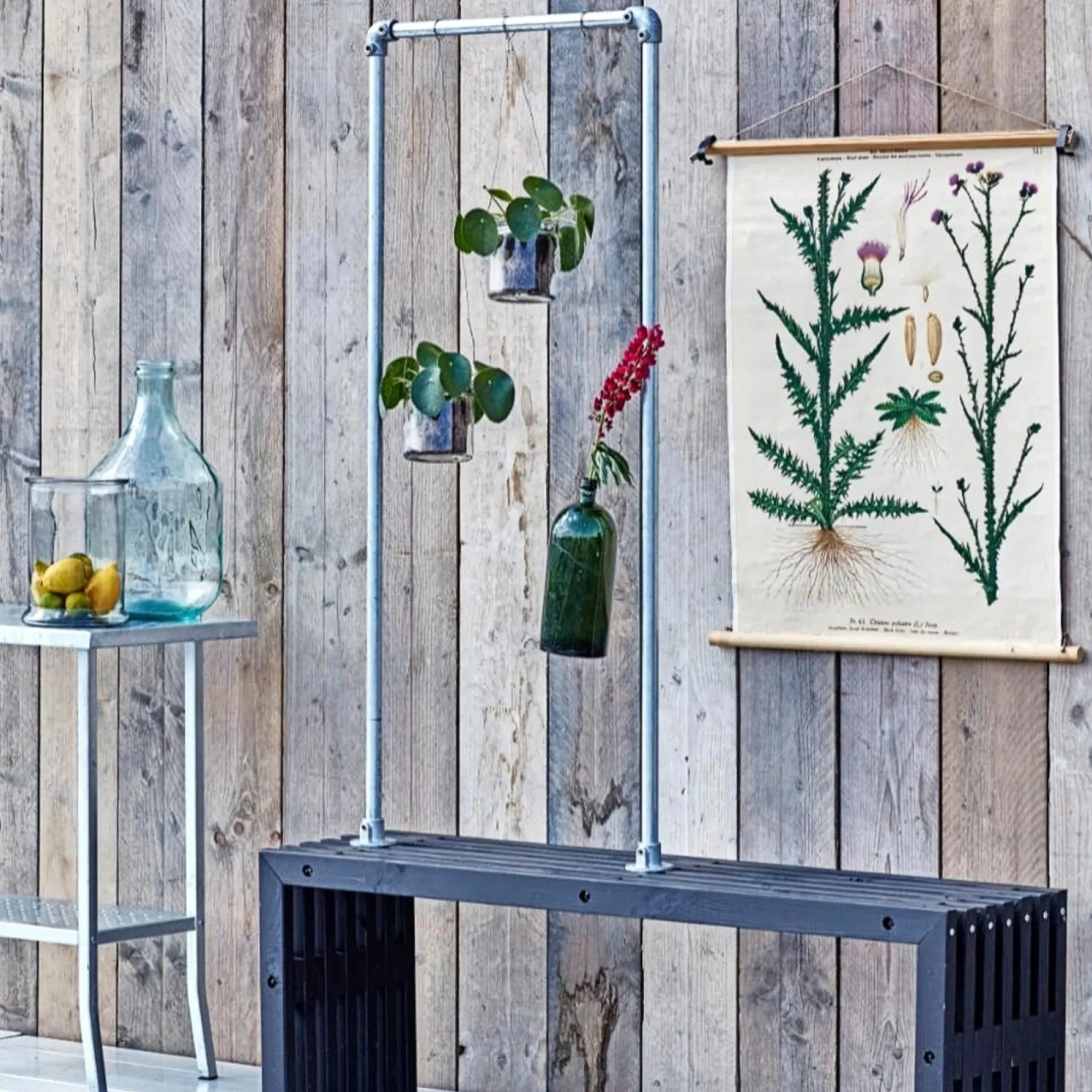 Havebænke ^ Plus RUSTIK TRALLEBÆNK SORT 138 CM