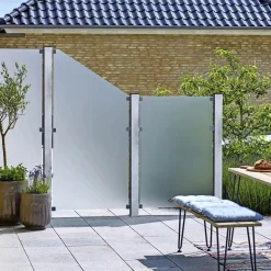 SKRÅELEMENT GLASHEGN HÆRDET FROSTED 90 X 180 X 90 X 0.60 CM>Plus Discount