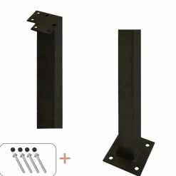 STOLPE VARMGALVANISERET OG PULVERLAKERET SORT 4.50 X 4.50 X 103.30 CM>Plus Outlet