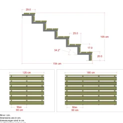 6 TRIN TERRASSETRAPPE 1200 X 1050 MM>Plus