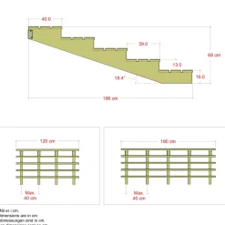 5 TRIN TERRASSETRAPPE 1800 X 680 MM>Plus Clearance