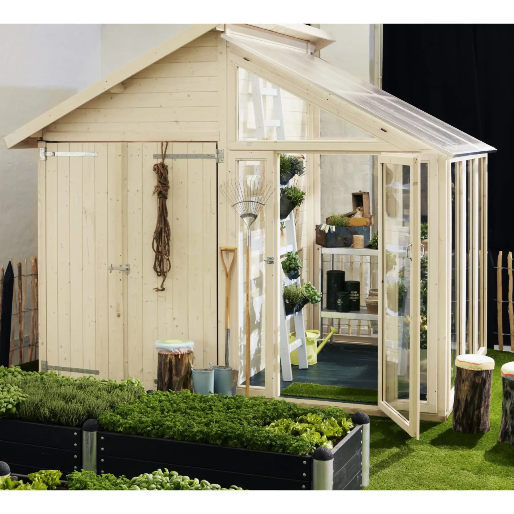 UDERUM REDSKABSRUM M/DRIVHUS 6,6 M2>Plus Clearance