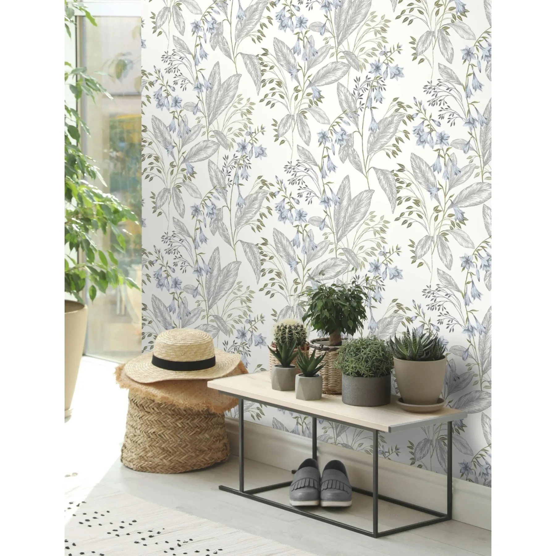 Tapet & Glasvæv ^ Rasch STUDIO 2027 BLOMSTER TAPET 0,53X10 M