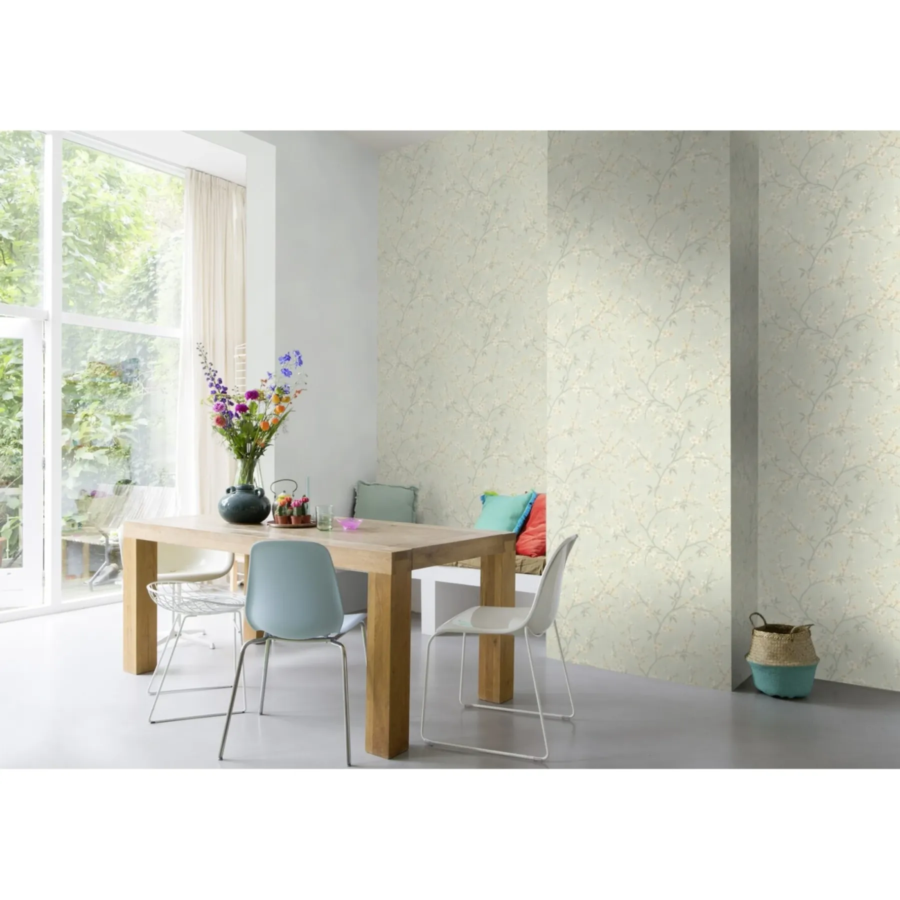 Tapet & Glasvæv ^ Rasch STUDIO 2027 RANKER OG BLOMSTER TAPET 0,53X10 M
