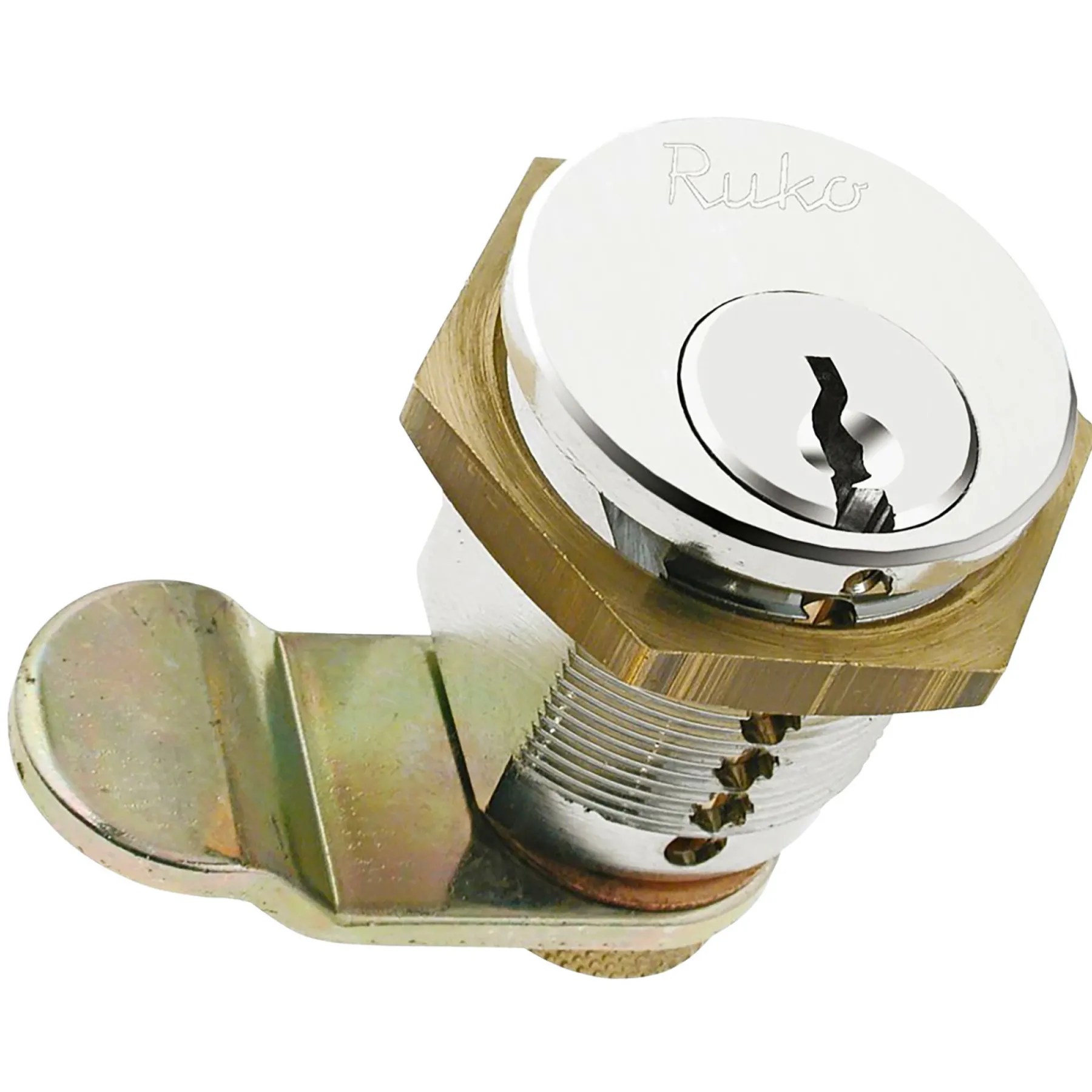 Låsecylindere ^ Ruko SERIE 1200 RD1607 LÅSESÆT CYLINDERLÅS BLANK KROM 1 STK