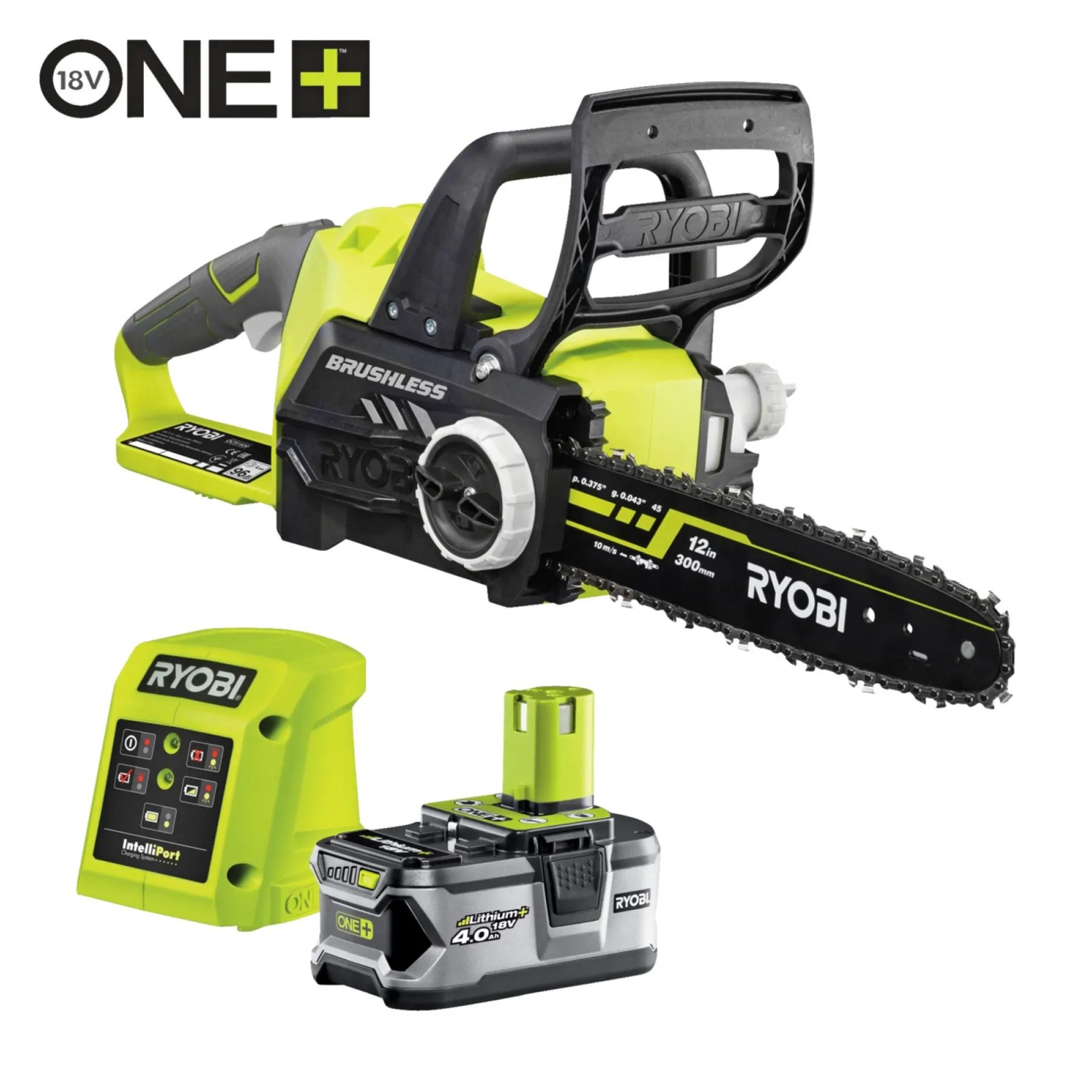 Motorsave ^ Ryobi ONE+ RCS1830-140B KÆDESAV AKKU 30 CM MED BATTERI OG LADER