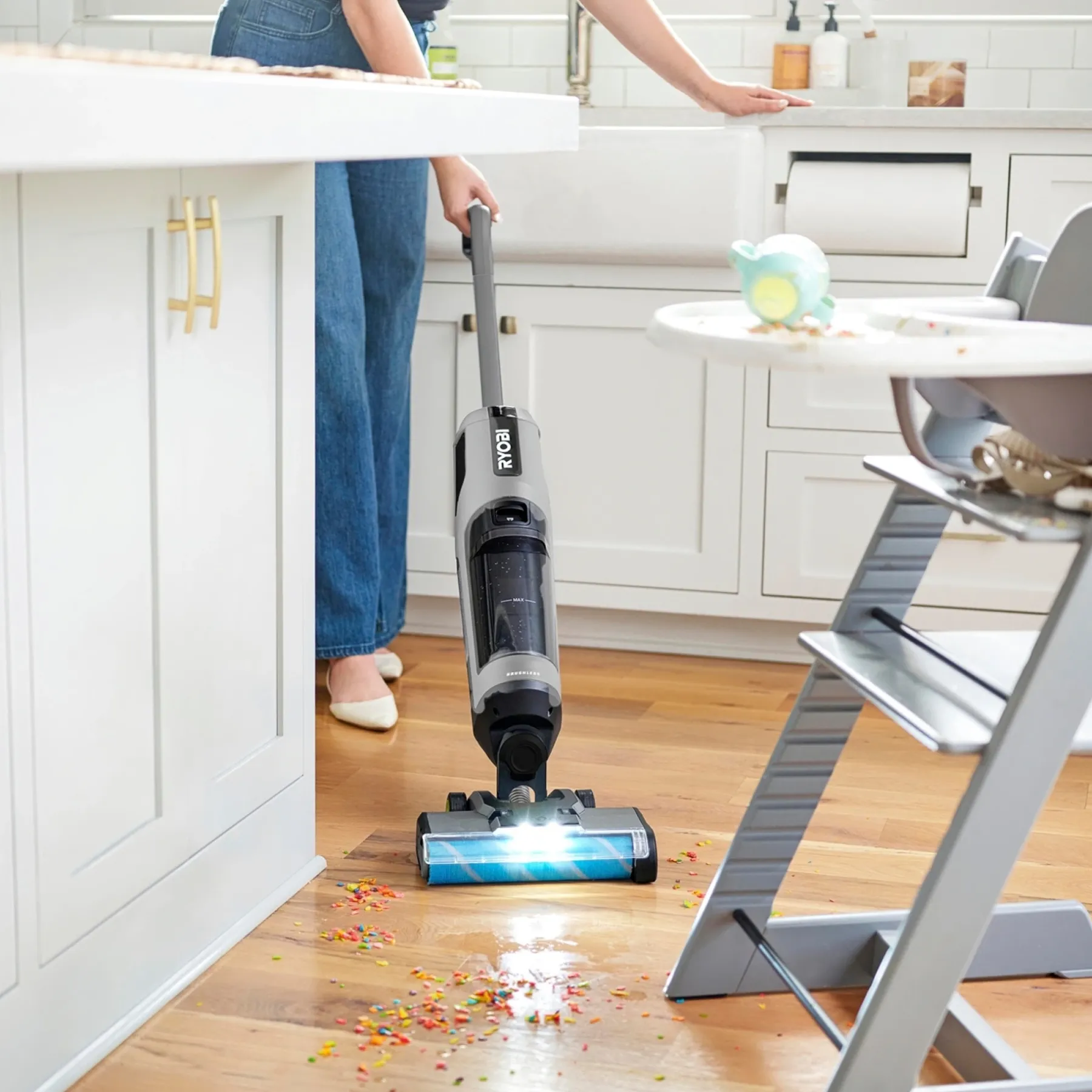 Støvsugere ^ Ryobi ONE+ RHFC18BL-0 3-I-1 GULVVASKER