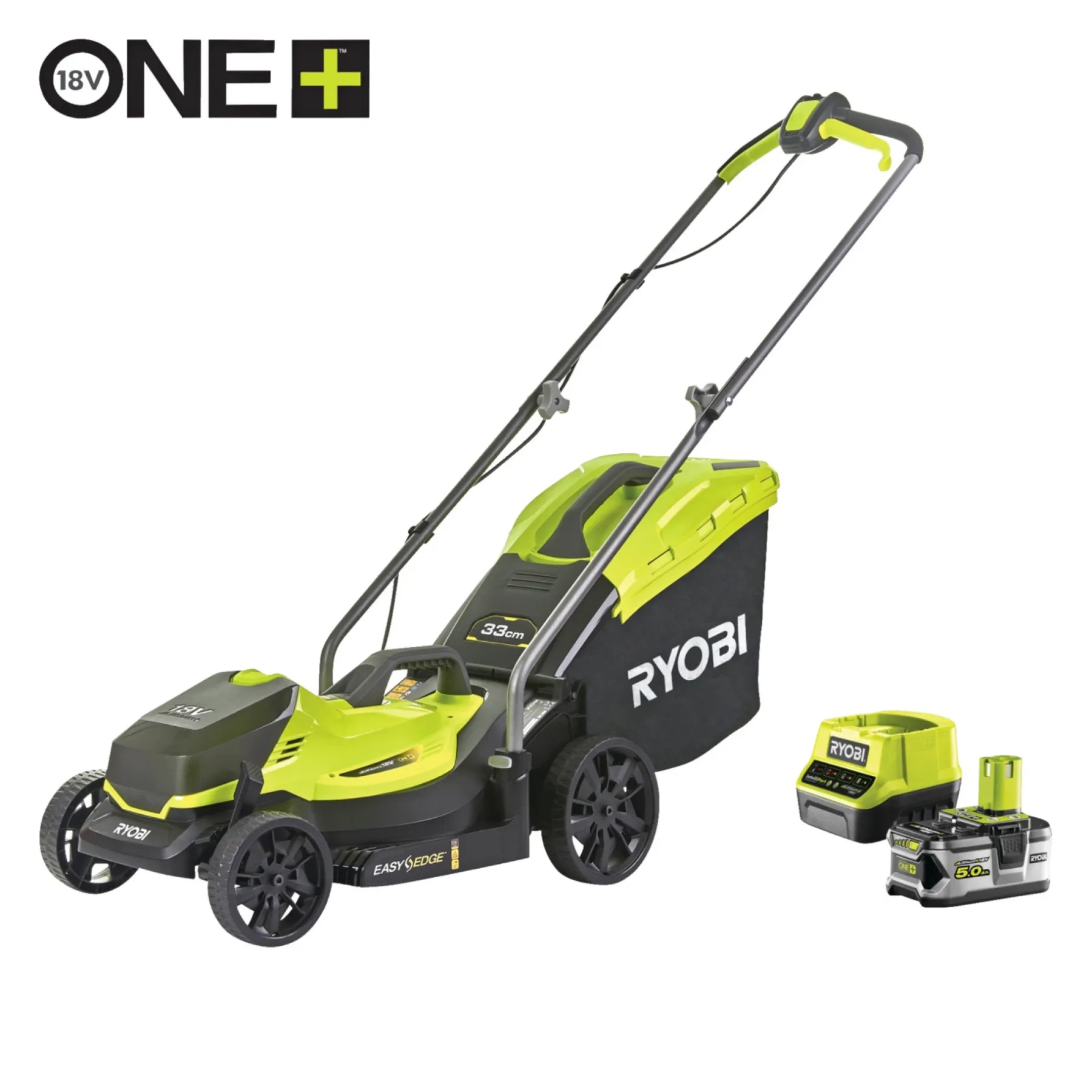 RLM18X33B50 PLÆNEKLIPPER AKKU 18V MED BATTERI OG LADER>Ryobi Outlet