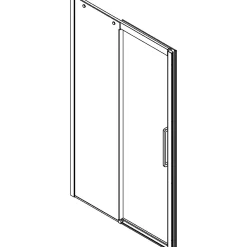 Brusevægge ^ Scanbad CLASSIC SKYDEDØR KROM/KLAR 140 X 200 X 10 CM