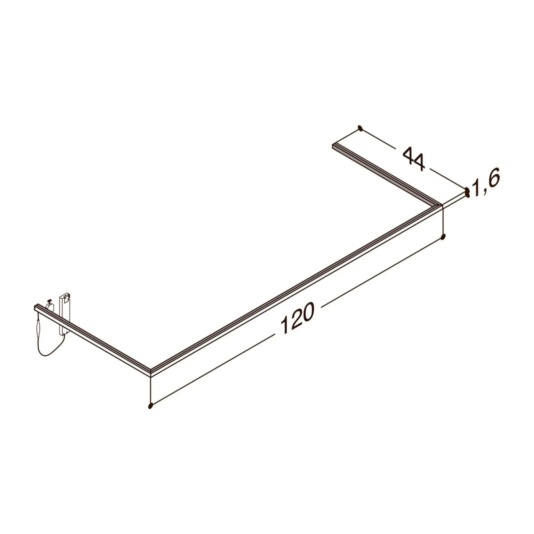 Badeværelsesmøbler ^ Scanbad DELTA L120 CM D44 CM LYSRAMME