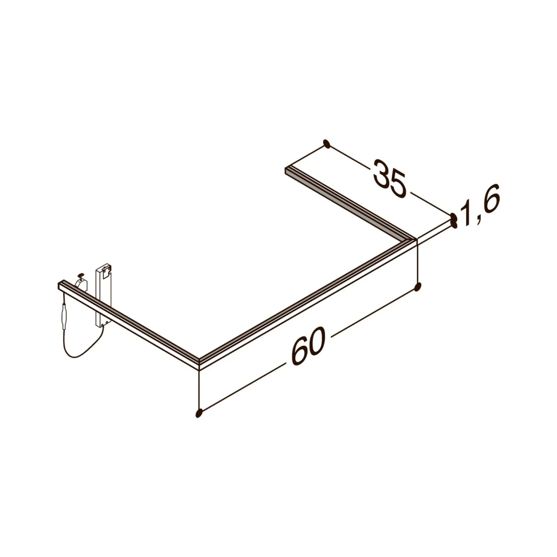 Badeværelsesmøbler ^ Scanbad DELTA L60 CM D35 CM LYSRAMME