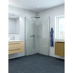 Brusevægge ^ Scanbad FLEXI MAT ALU PROFIL, 1 STK. BRUSEDØR 84 CM KLART GLAS