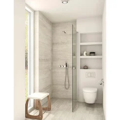 Brusevægge ^ Scanbad FLEXI MAT ALU PROFIL, 1 STK. BRUSEDØR KLAR GLAS 69 CM