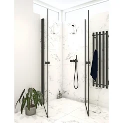 Brusevægge ^ Scanbad FLEXI SORT PROFIL, 1 STK. BRUSEDØR KLAR GLAS 89 CM