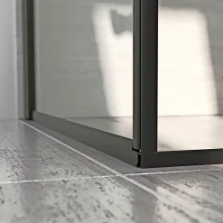Brusevægge ^ Scanbad FLEXI SORT PROFIL, 1 STK. FOLDEDØR KLAR GLAS 79 CM