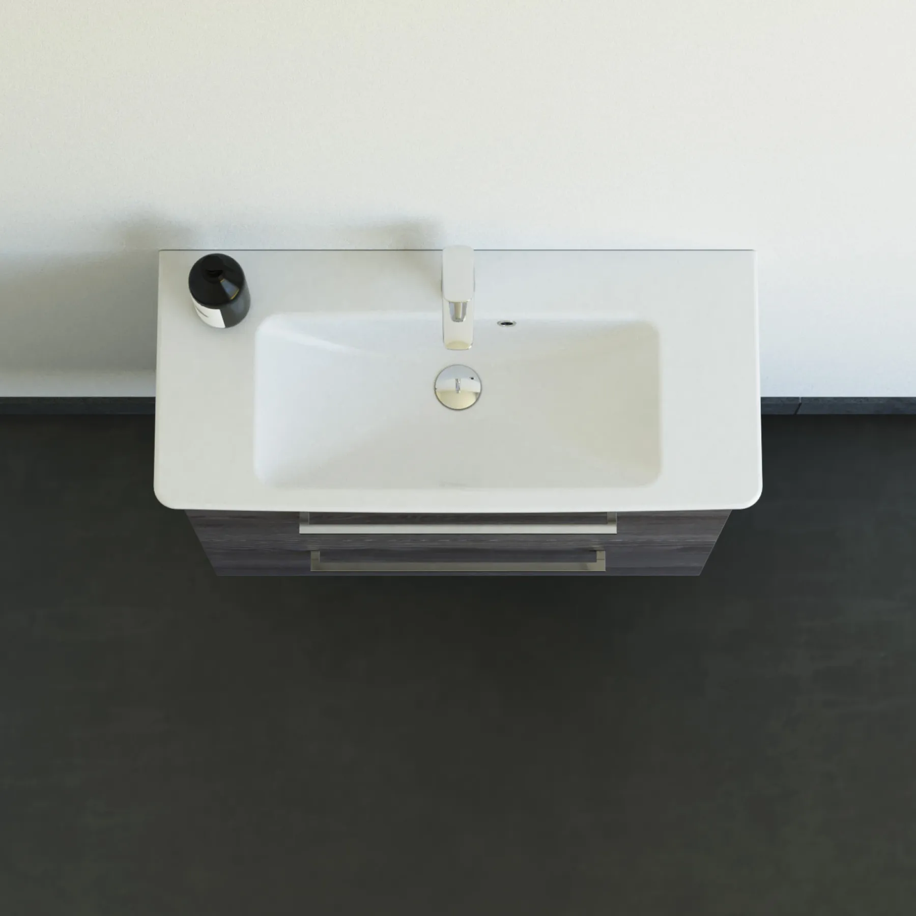 Badeværelsesmøbler ^ Scanbad MULTO LOTTO BADMØBEL PINE GREY MED METALSKUFFER 85 CM