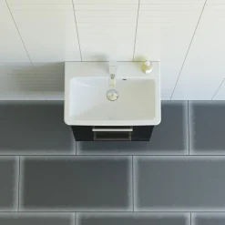 Badeværelsesmøbler ^ Scanbad MULTO LOTTO BADMØBEL SORT MED METALSKUFFER 55 CM