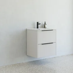 Badeværelsesmøbler ^ Scanbad NOW GLAT BADMØBEL MAT SAND 2 SKUFFER 61 CM