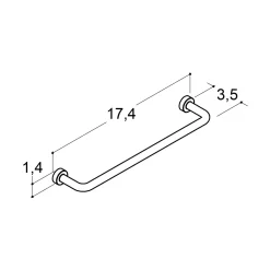 Badeværelsesmøbler ^ Scanbad PLAY GREB POLERET MESSING 17,4 CM