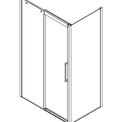 CLASSIC SKYDEDØR KROM/KLAR 140 X 200 X 80 CM>Scanbad New