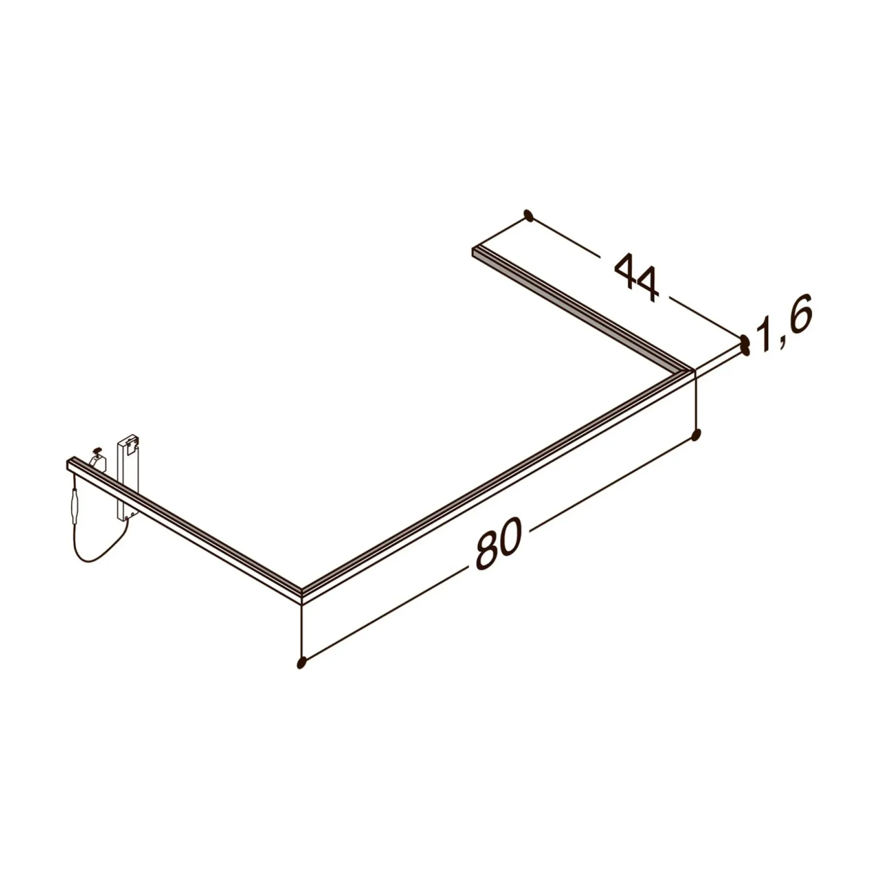DELTA L80 CM D 44 CM LYSRAMME>Scanbad Clearance