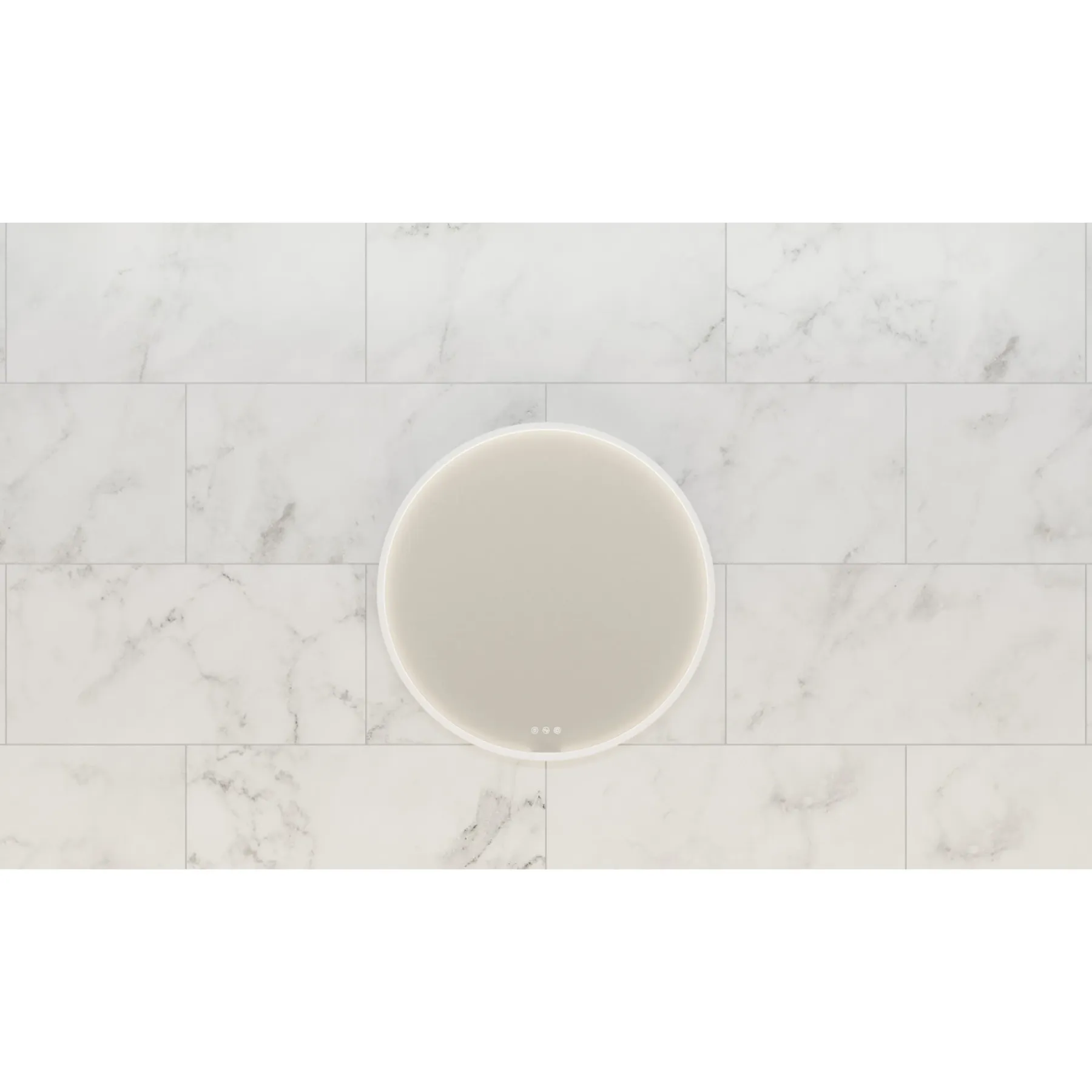 DELTA RAMMESPEJL MED LYSSTYRING Ø75 CM HVID>Scanbad Sale