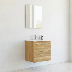 DINA INKL. SELECT SPEJL BADMØBEL VARM EG 2 SKUFFER 61 CM>Scanbad Best